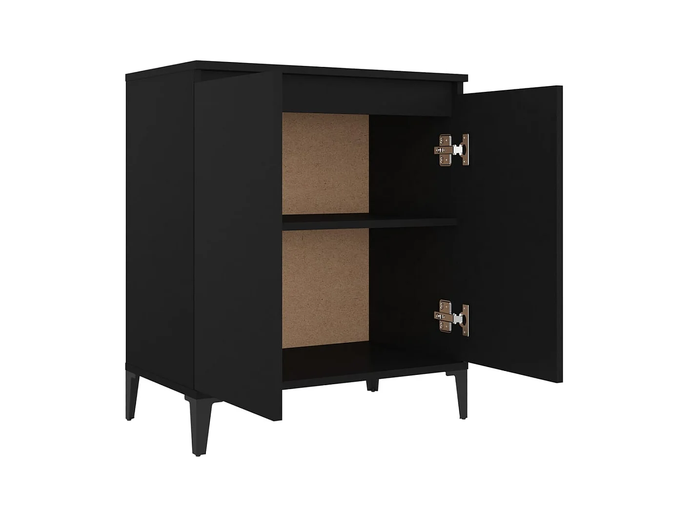 Buffet noir 60x35x70 cm bois d'ingénierie