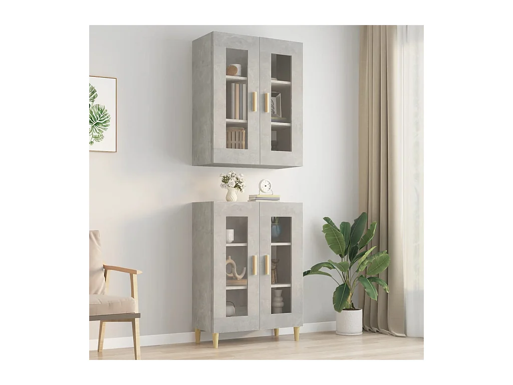 Armoire murale suspendue Gris béton 69,5x34x90 cm