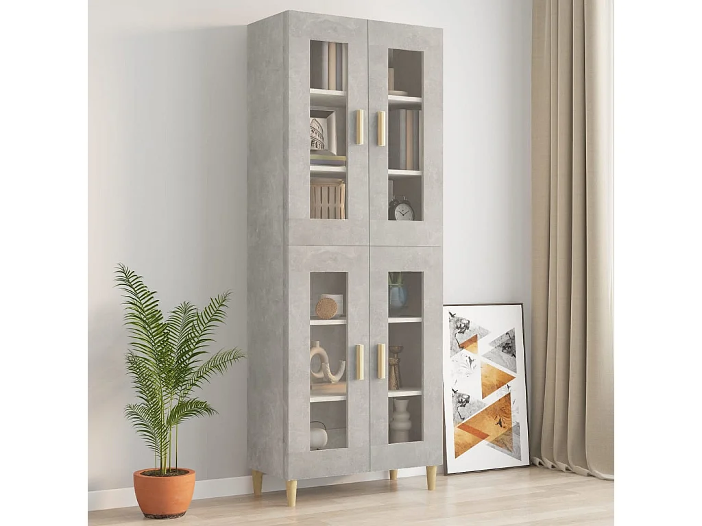 Armoire murale suspendue Gris béton 69,5x34x90 cm