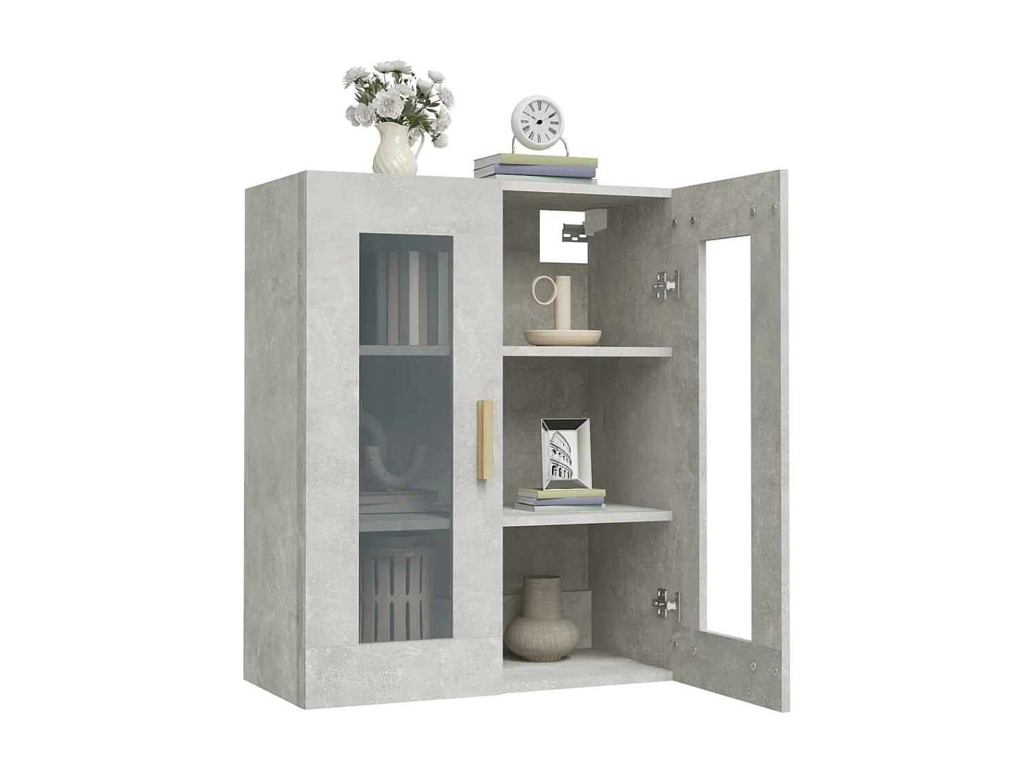 Armoire murale suspendue Gris béton 69,5x34x90 cm