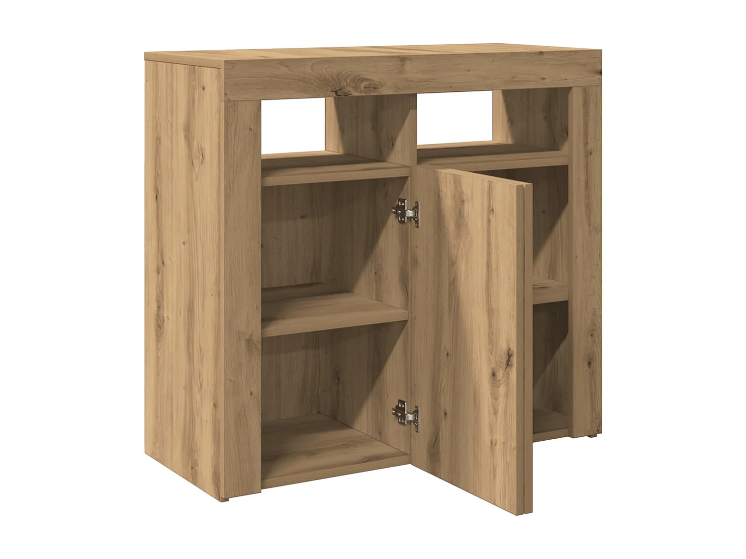 Buffet avec lumières LED chêne artisanal bois d'ingénierie