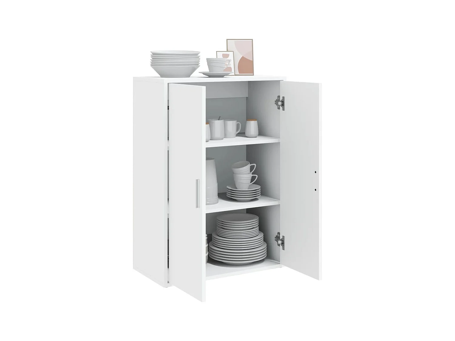 Buffet blanc 60x31x84 cm bois d'ingénierie