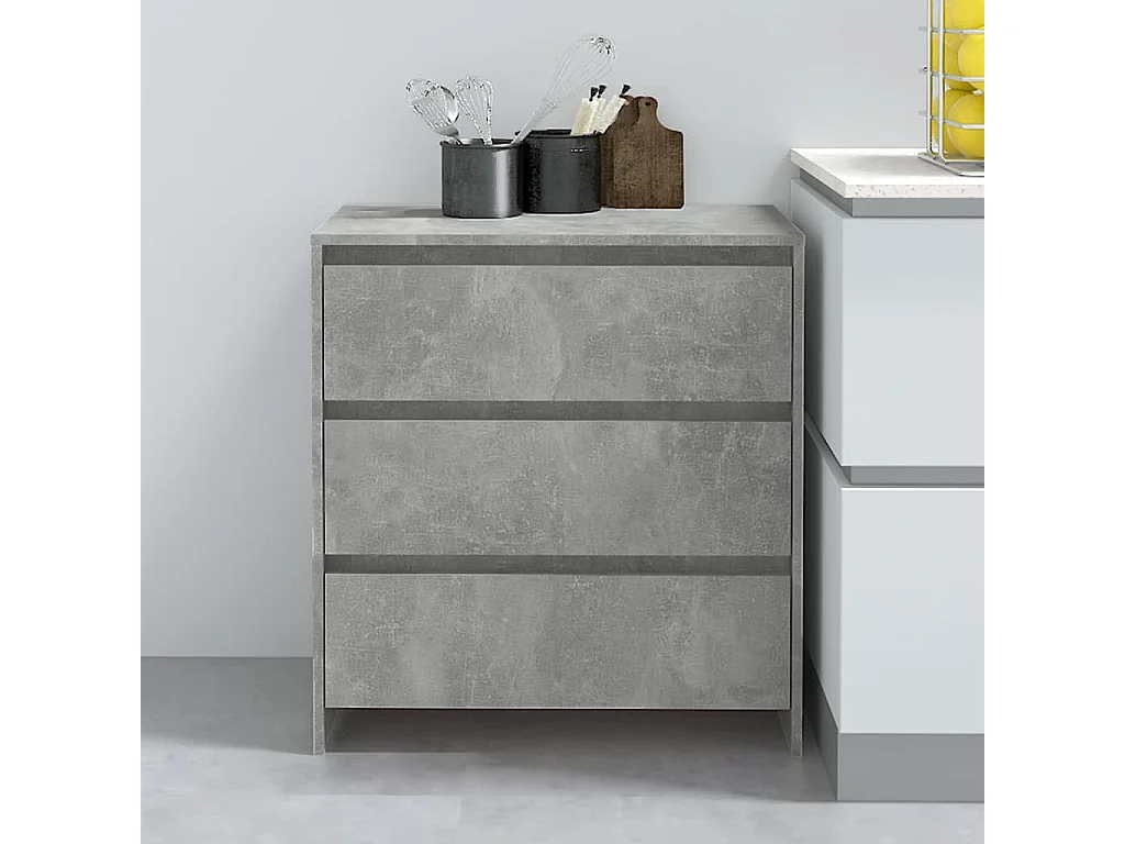 Betongrijs dressoir 70x41x75 cm bewerkt hout