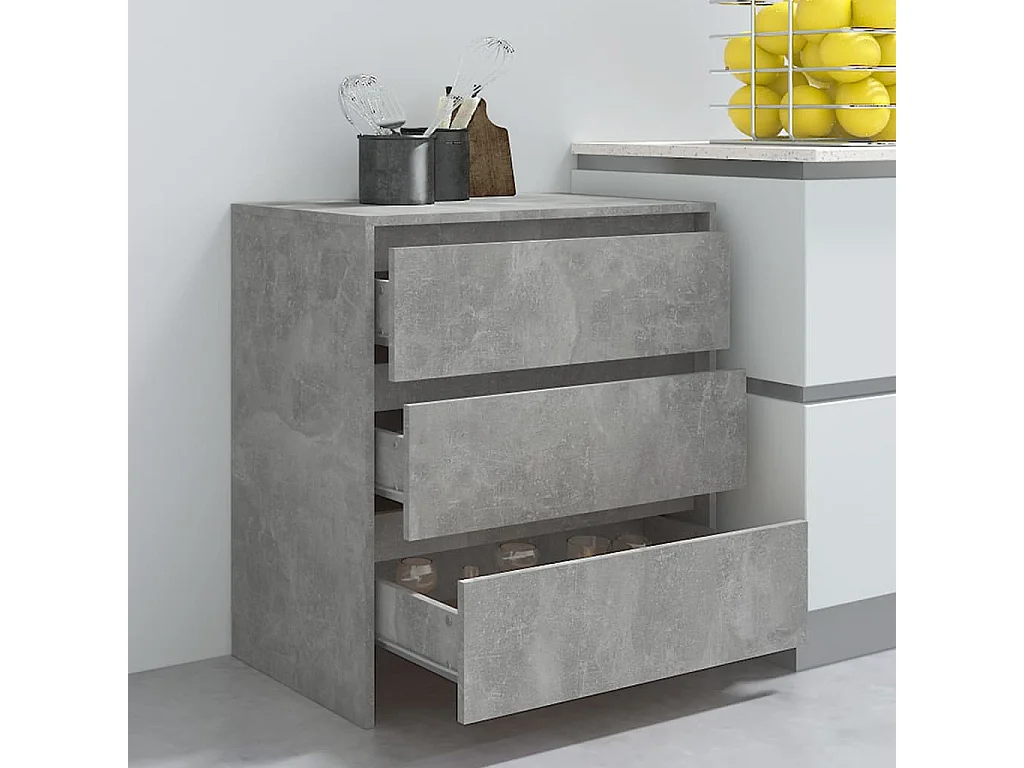 Betongrijs dressoir 70x41x75 cm bewerkt hout