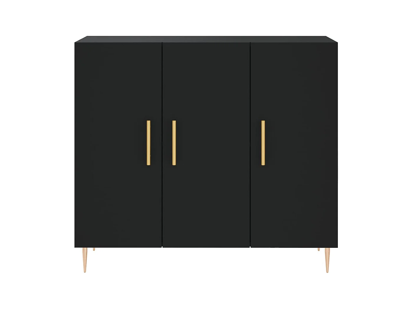 Buffet noir 90x34x80 cm bois d'ingénierie