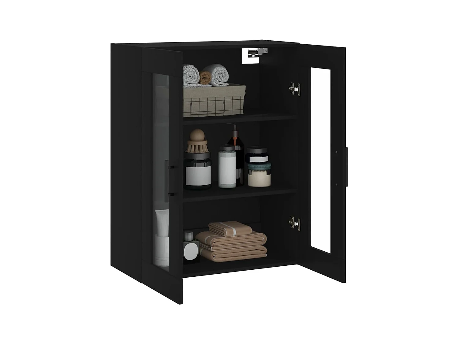 Mobiletto da parete nero 69,5x34x90 cm