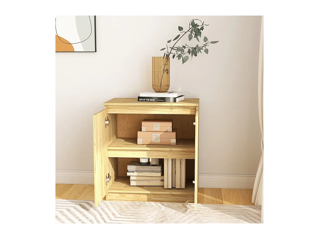 Mobiletto laterale 60x36x65 cm in legno massello di pino