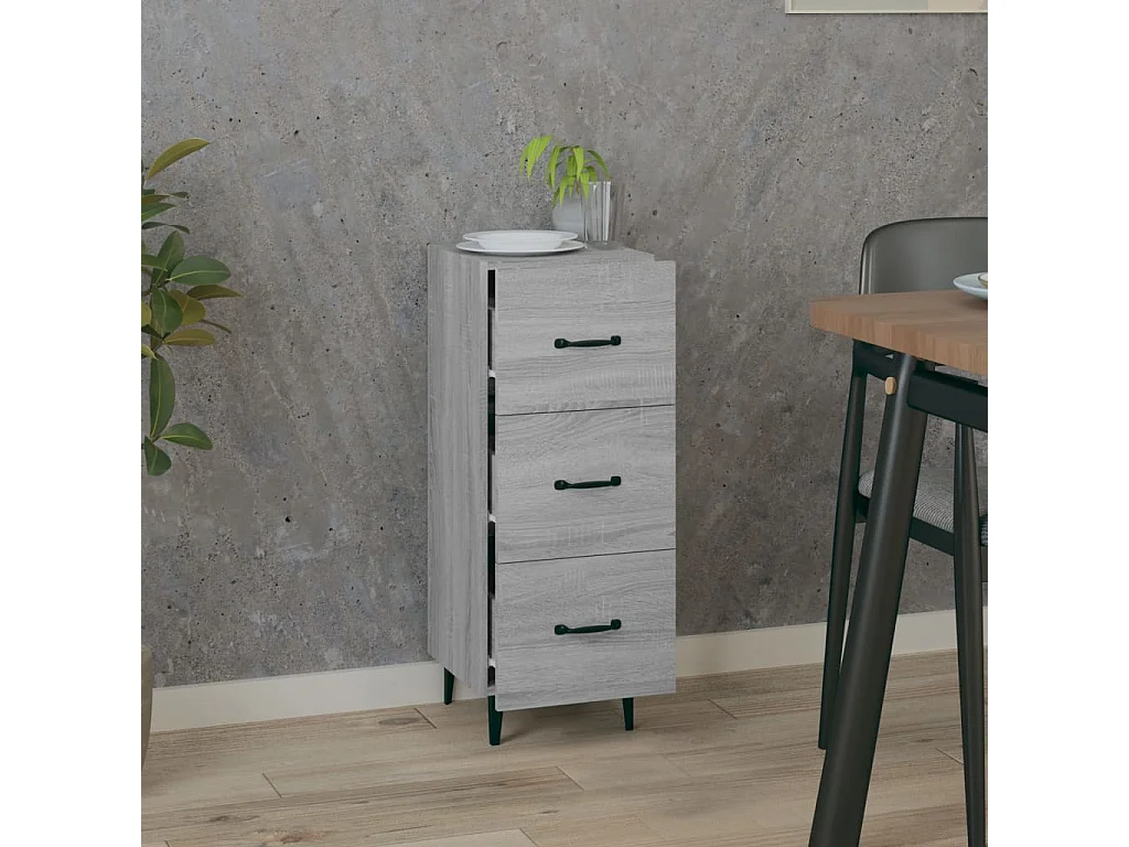 Buffet Sonoma gris 34,5x34x90 cm Bois d'ingénierie