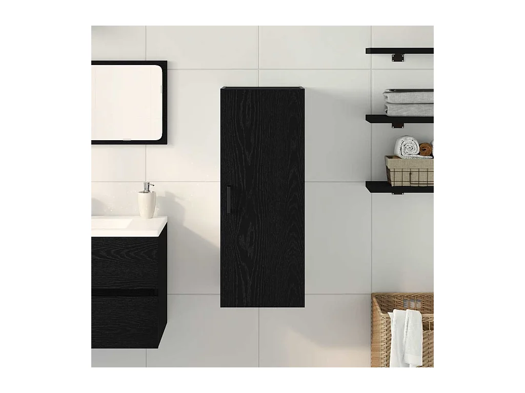 Armoire murale en chêne noir 34,5 x 34 x 90 cm Bois d'ingénierie