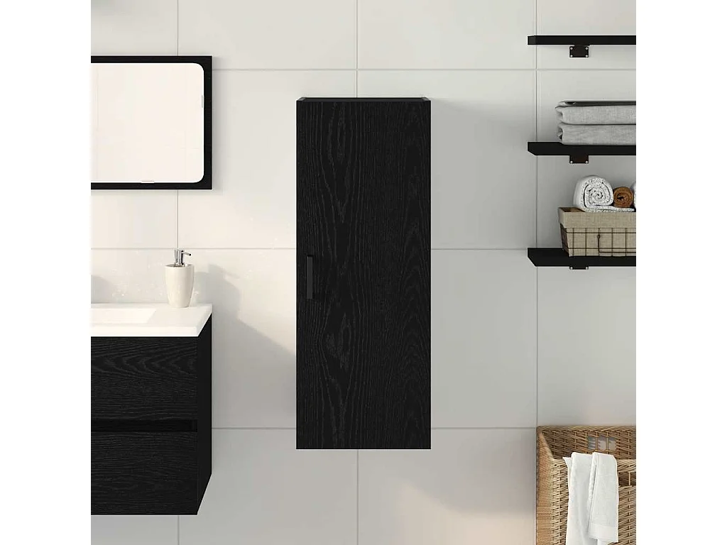 Armoire murale en chêne noir 34,5 x 34 x 90 cm Bois d'ingénierie