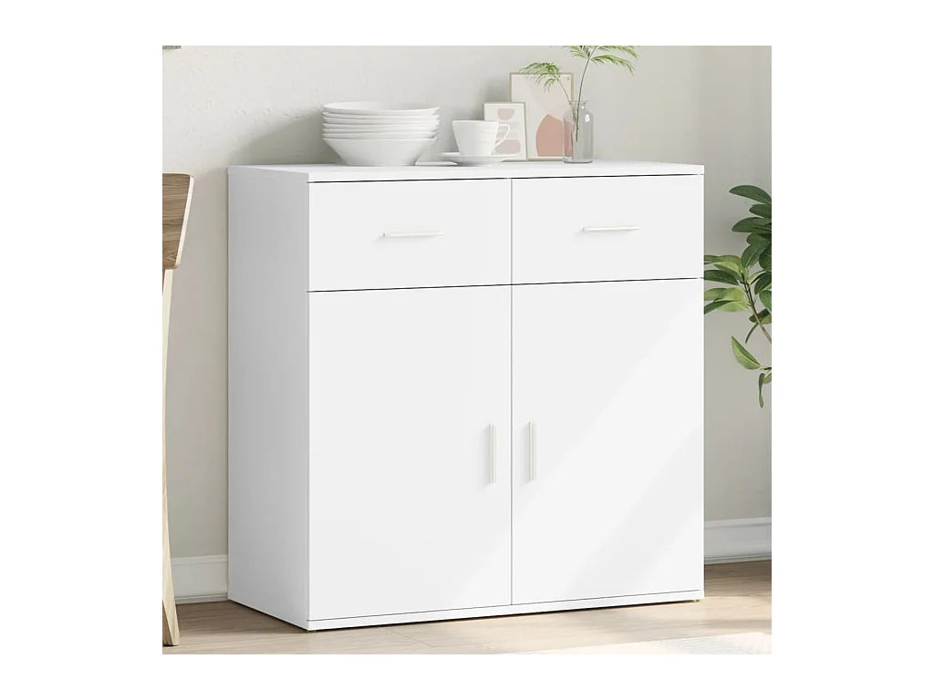 Buffet blanc 79x38x80 cm bois d’ingénierie