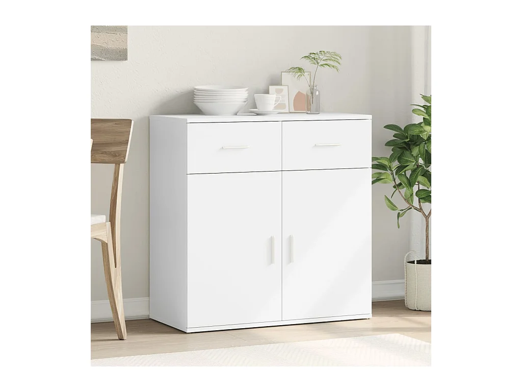 Buffet blanc 79x38x80 cm bois d’ingénierie