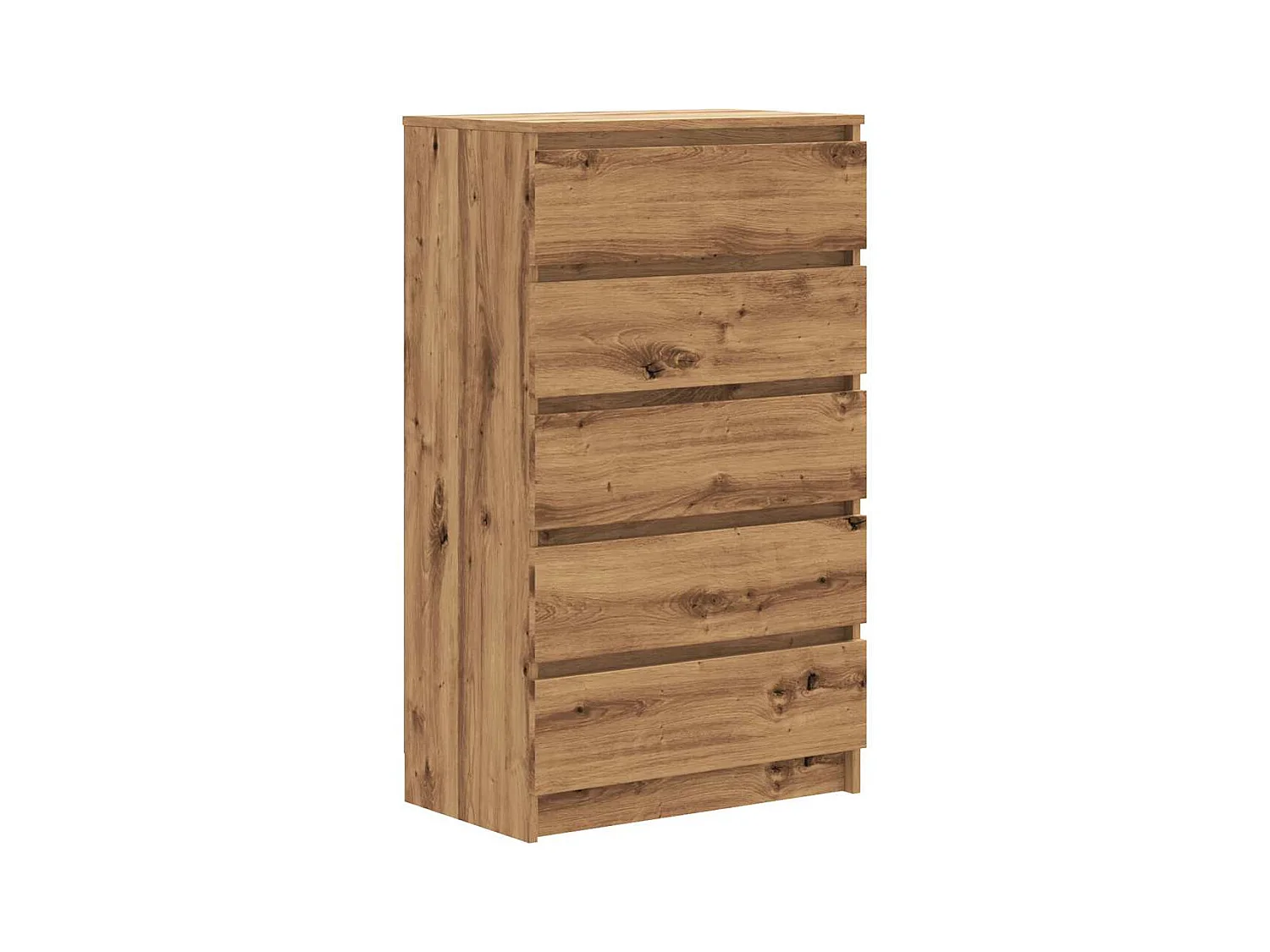 Commode chêne artisanal 60x36x103 cm bois d'ingénierie