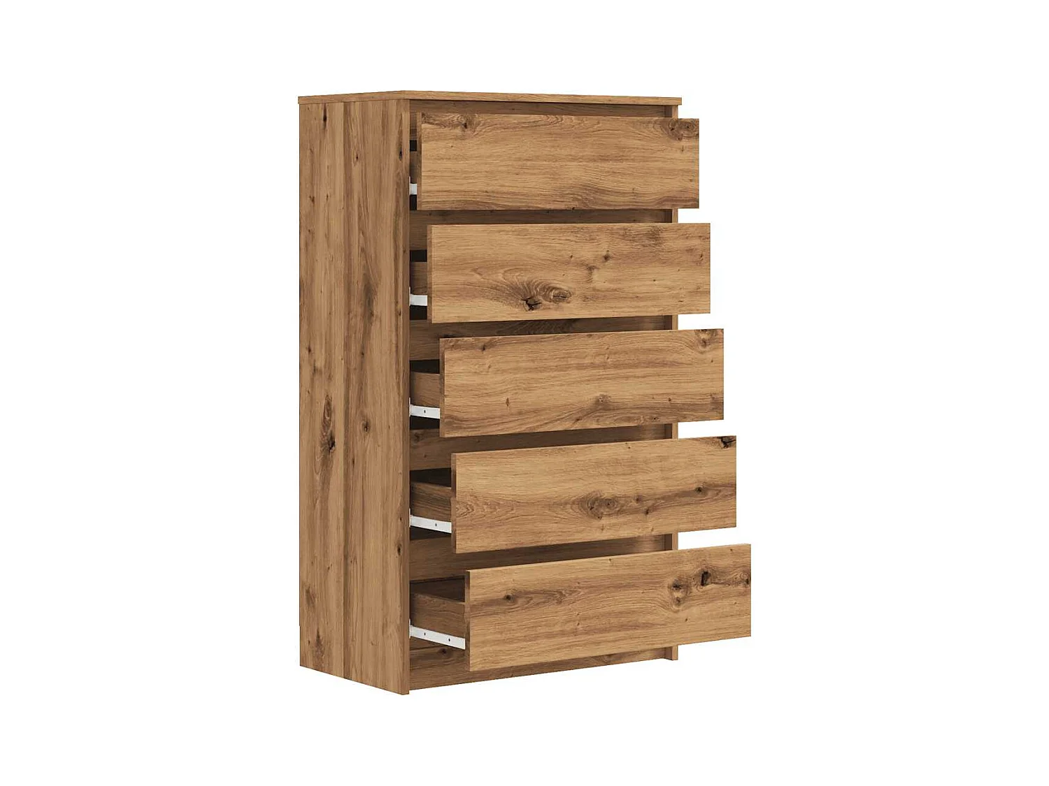 Commode chêne artisanal 60x36x103 cm bois d'ingénierie