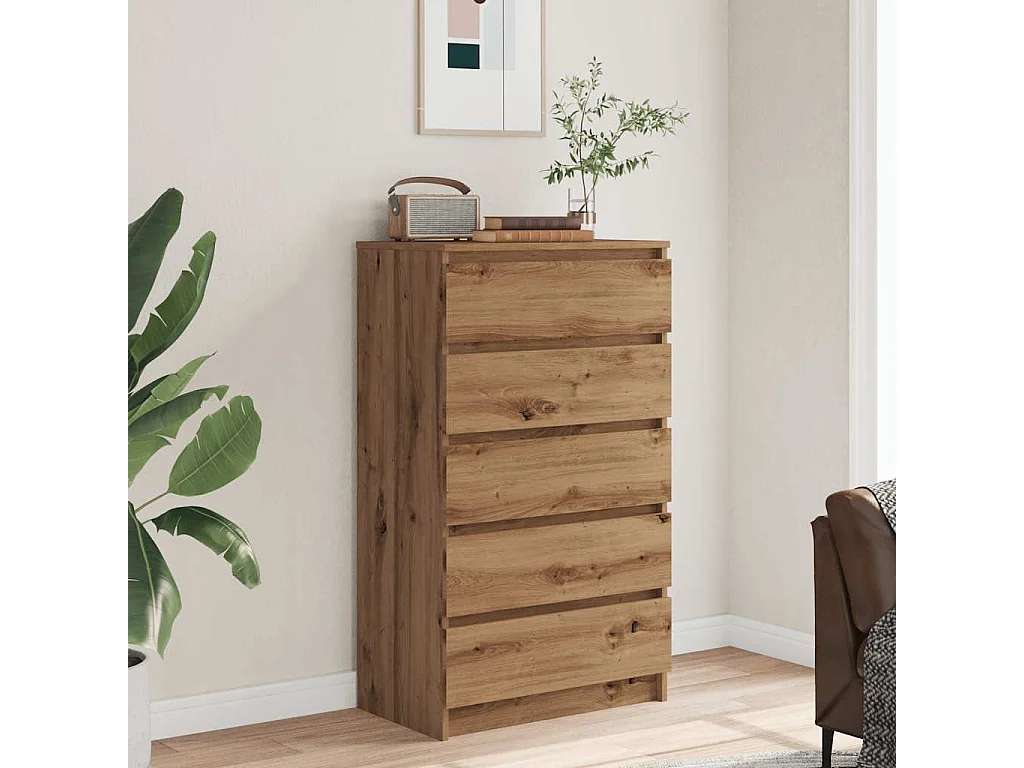 Cassettiera artigianale in rovere 60x36x103 cm in legno ingegnerizzato