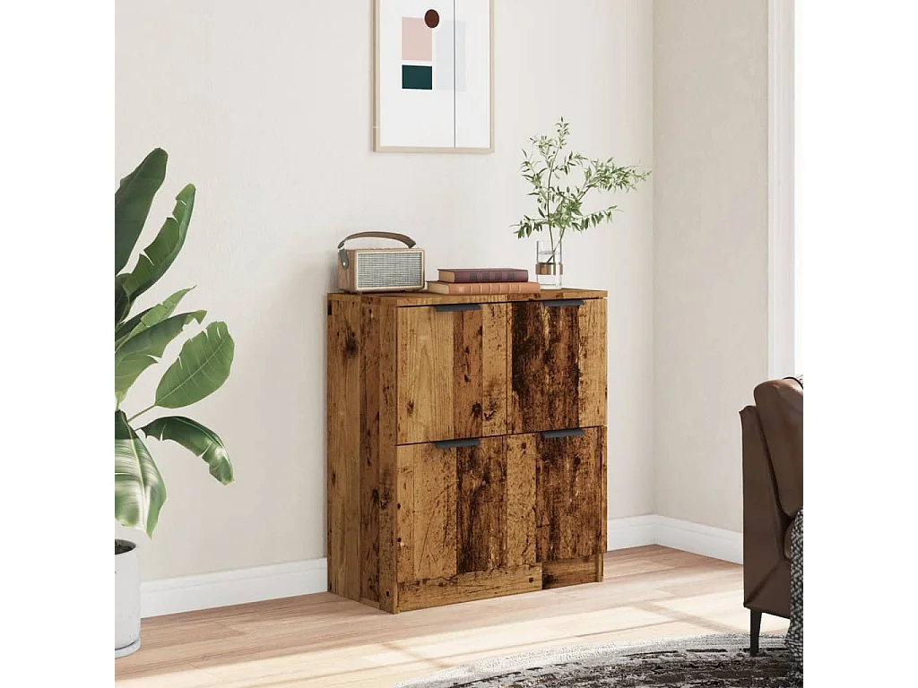 Buffet vieux bois 60x30x70 cm bois d'ingénierie