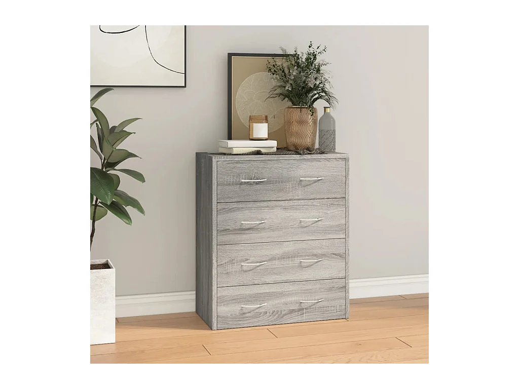 Buffet avec 4 tiroirs 60x30,5x71 cm Sonoma gris
