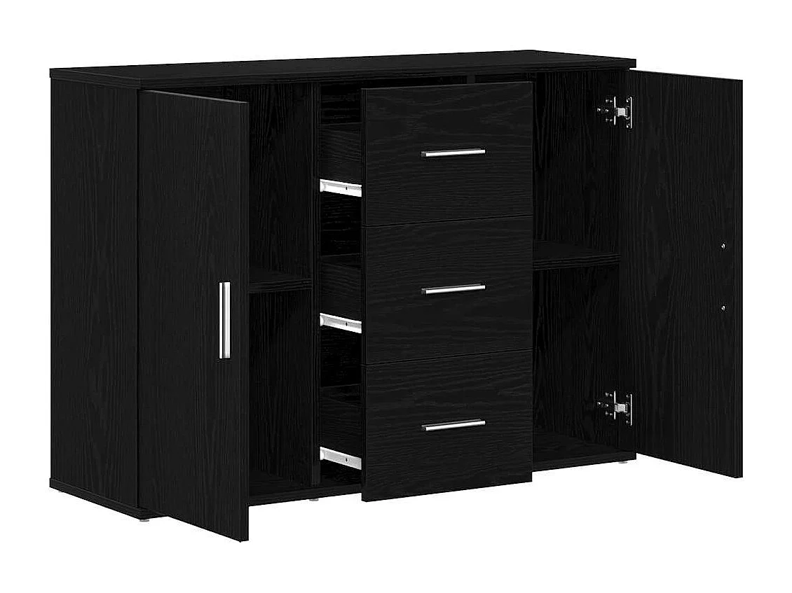 Buffet chêne noir 91x29,5x65 cm bois d'ingénierie