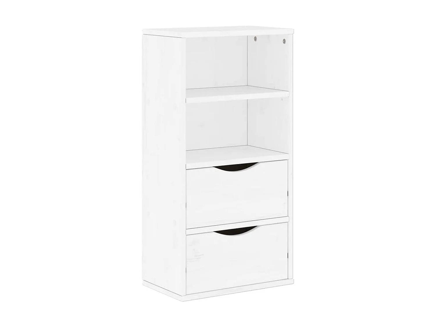 Armoire latérale tiroirs ODDA blanc 40x24x79 cm bois massif pin