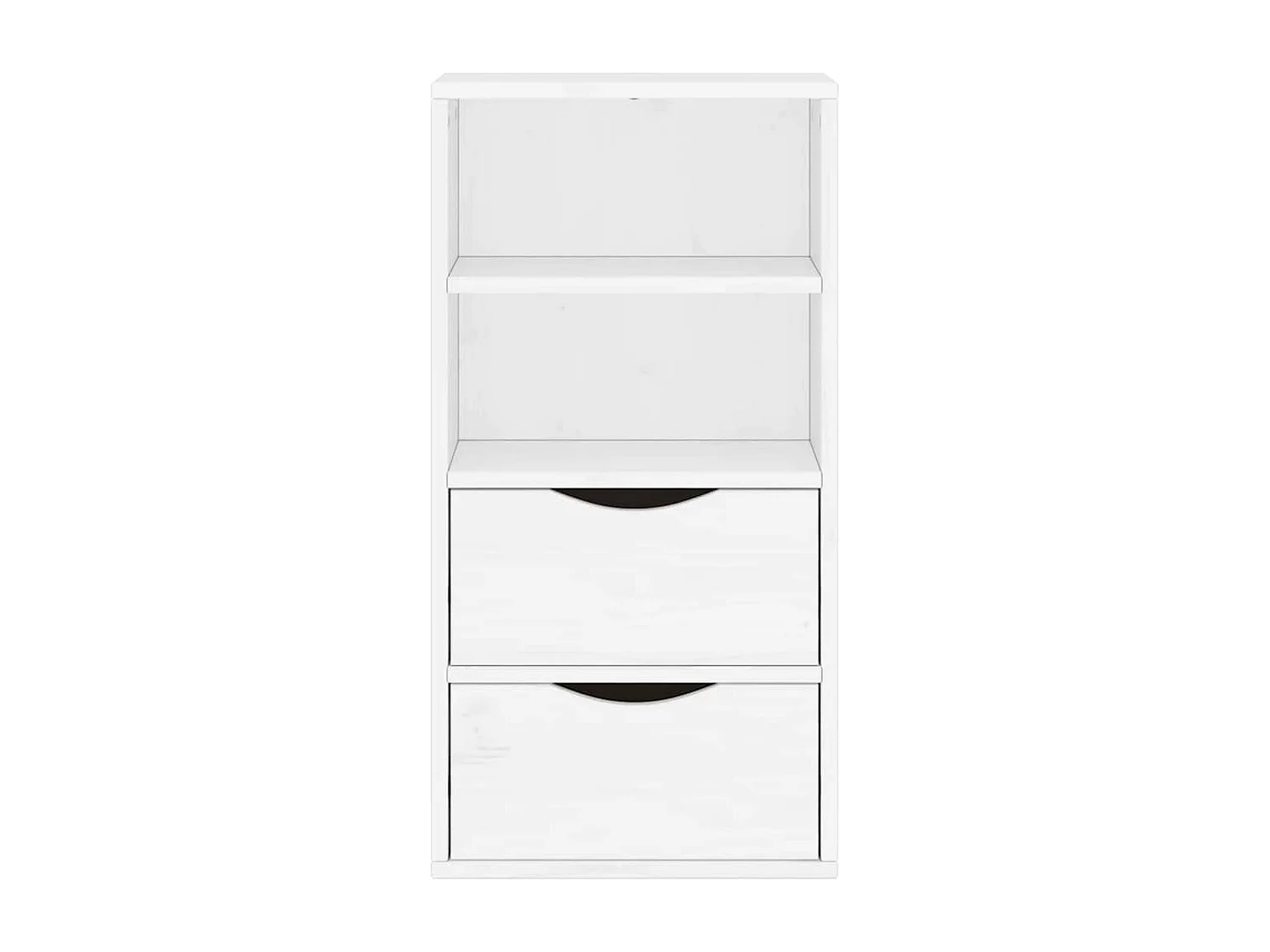 Mobiletto laterale bianco ODDA con cassetti 40x24x79 cm in legno massello di pino