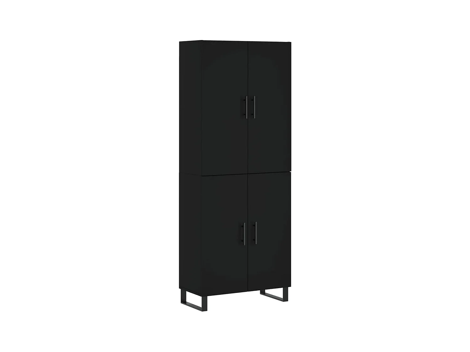 Buffet haut Noir 69,5x34x180 cm Bois d'ingénierie