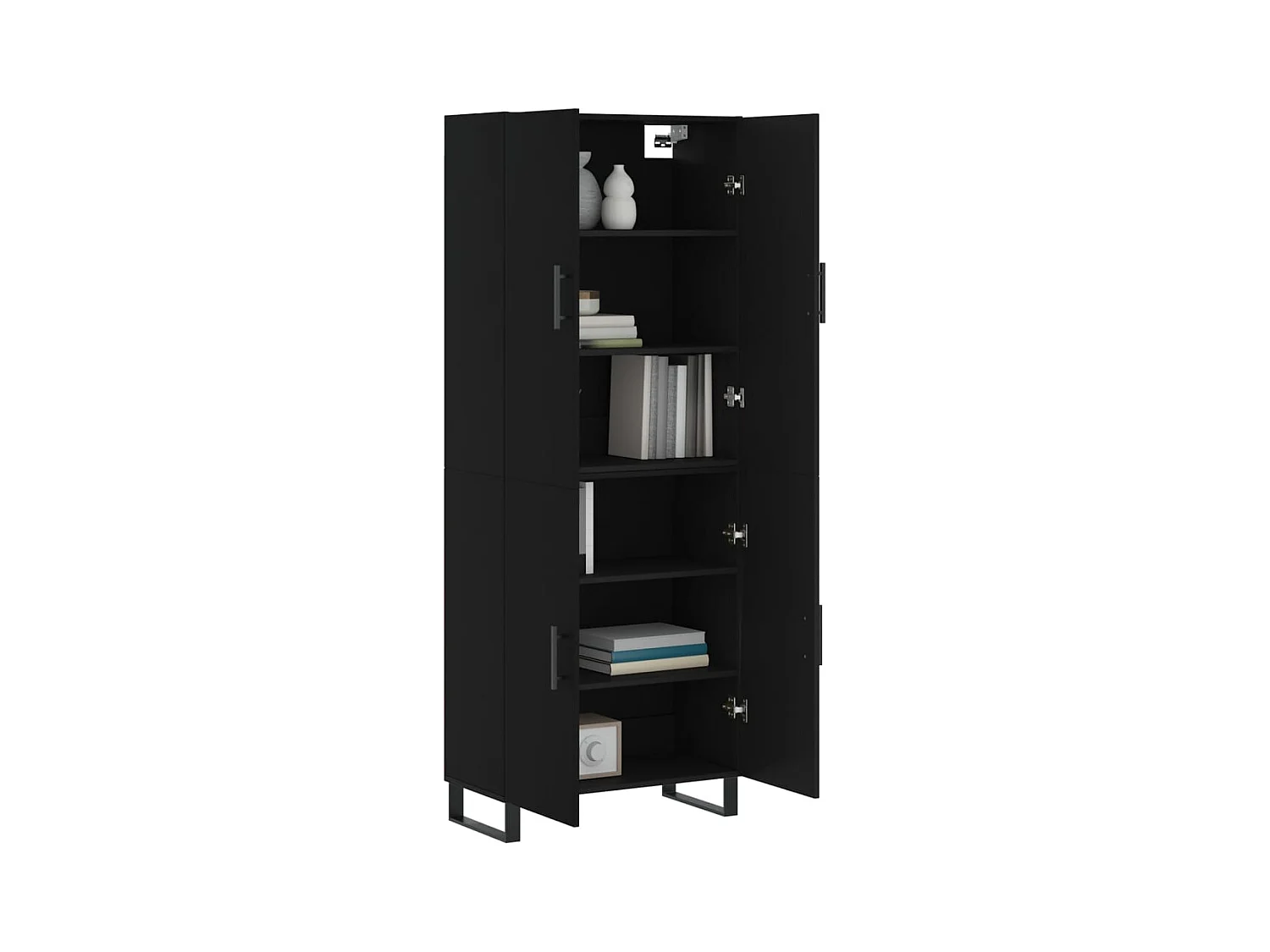 Buffet haut Noir 69,5x34x180 cm Bois d'ingénierie