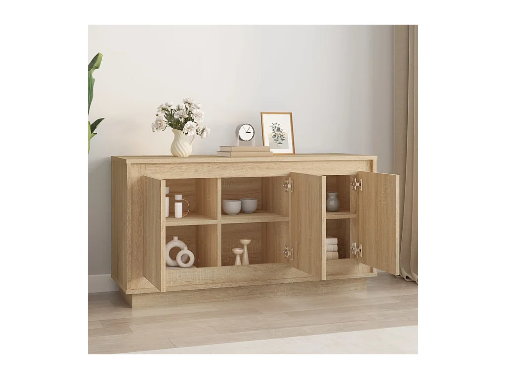 Buffet chêne sonoma 102x35x55 cm bois d'ingénierie