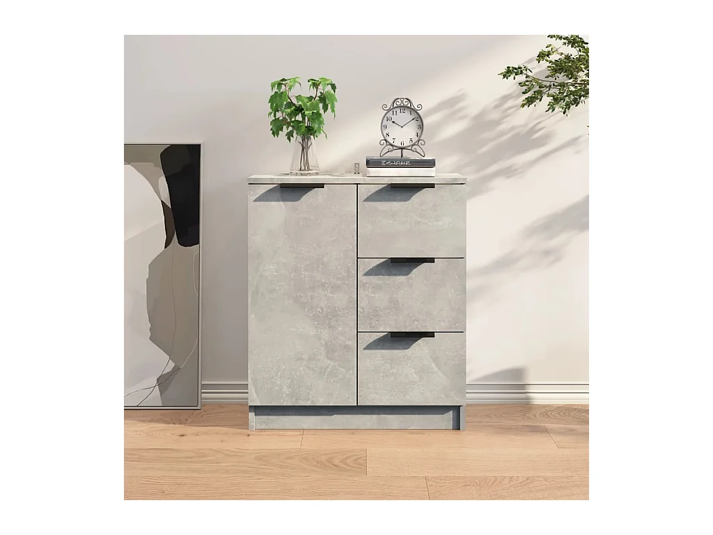 Buffet Gris béton 60x30x70 cm Bois d'ingénierie