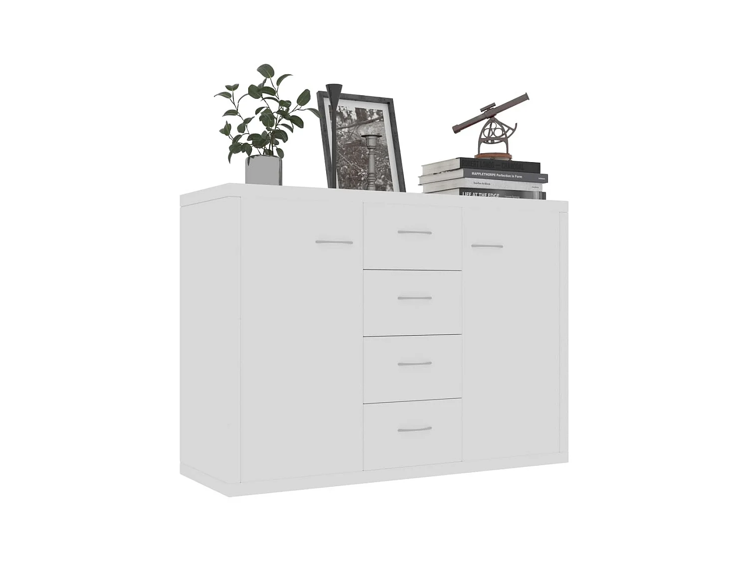 Buffet Blanc 88x30x65 cm Bois d'ingénierie