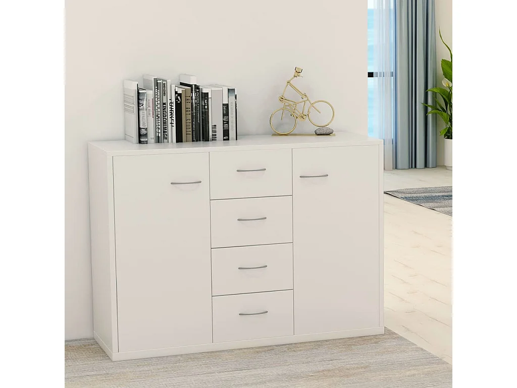 Buffet Blanc 88x30x65 cm Bois d'ingénierie