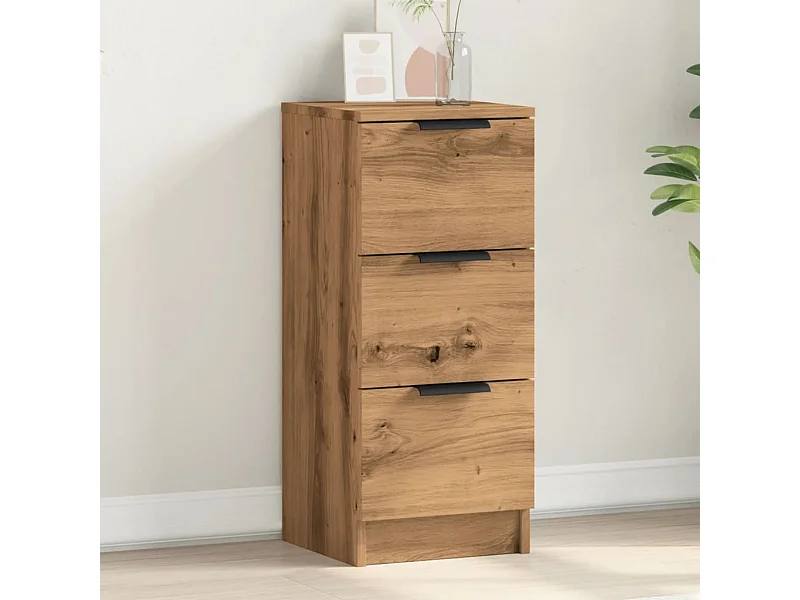 Handgemaakt eikenhouten dressoir 30x30x70 cm bewerkt hout