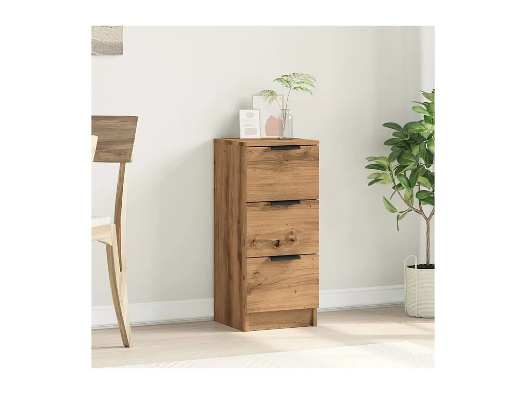 Handgemaakt eikenhouten dressoir 30x30x70 cm bewerkt hout