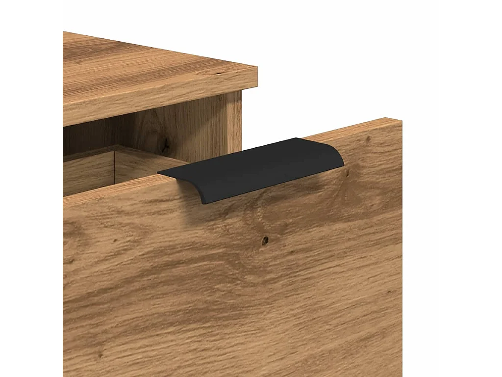 Handgemaakt eikenhouten dressoir 30x30x70 cm bewerkt hout