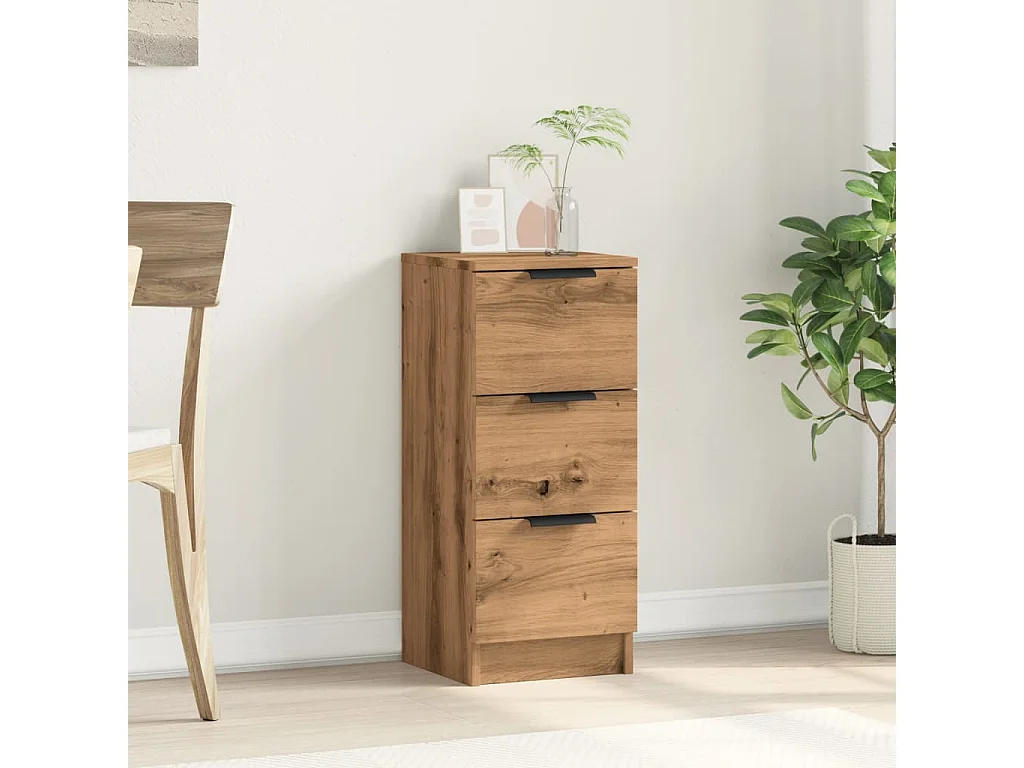 Buffet chêne artisanal 30x30x70 cm bois d'ingénierie