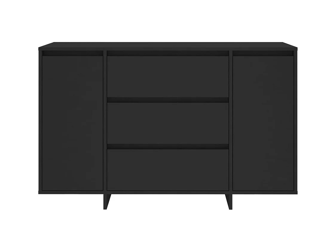 Buffet avec 3 tiroirs Noir 120x41x75 cm Bois d'ingénierie