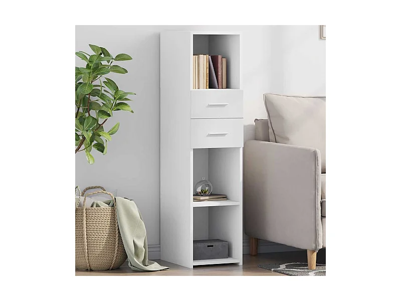 Buffet haut blanc 30x42,5x124 cm bois d'ingénierie