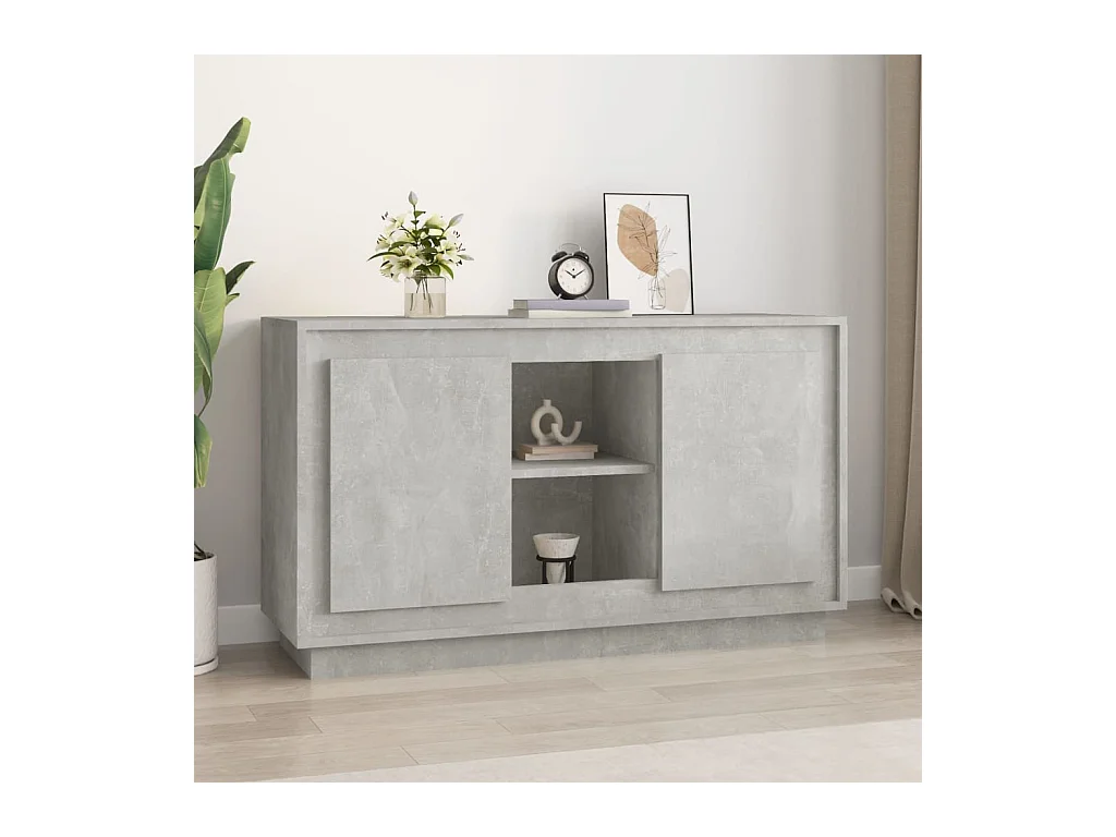 Buffet gris béton 102x35x60 cm bois d'ingénierie