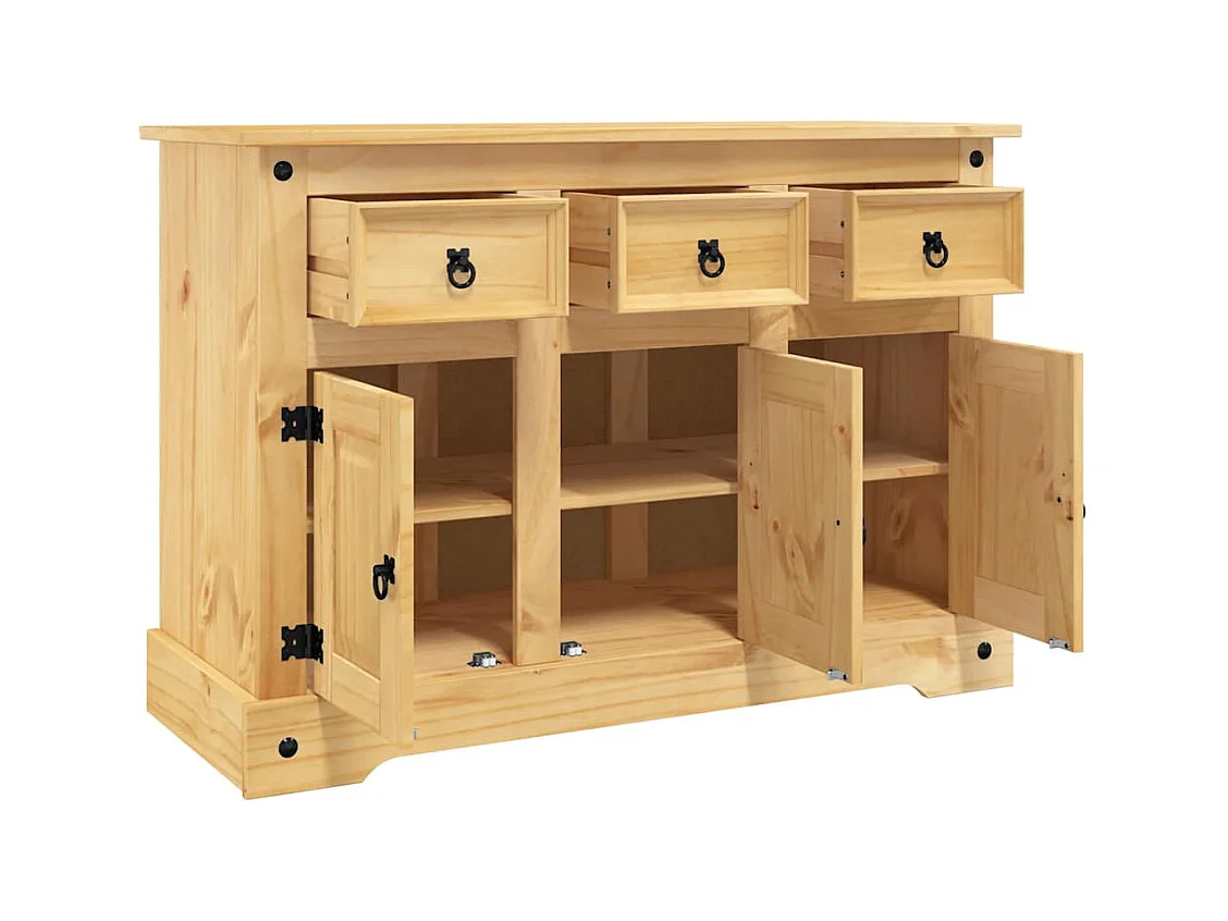 Credenza Corona marrone 112x44x78 cm in legno massello di pino messicano