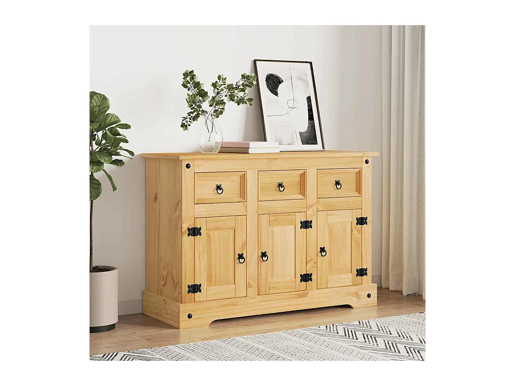 Credenza Corona marrone 112x44x78 cm in legno massello di pino messicano