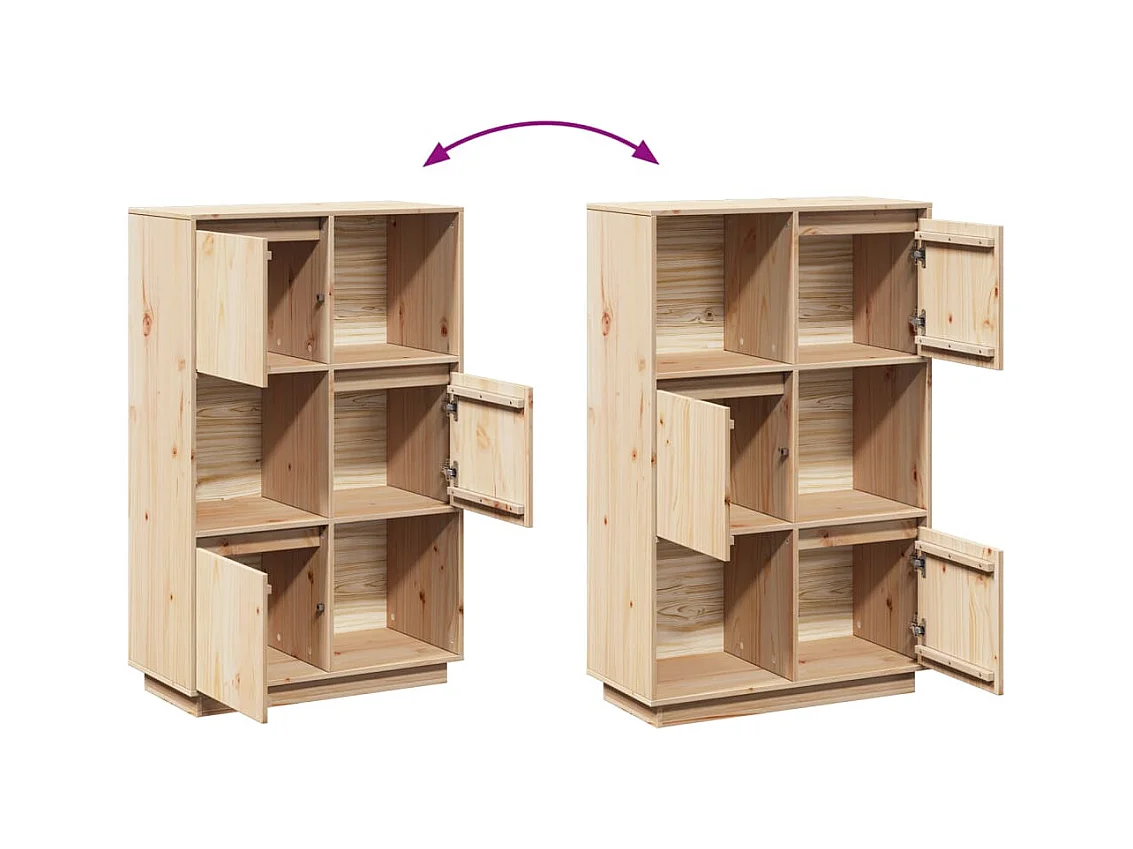 Hoog dressoir 74x35x117 cm Massief grenenhout