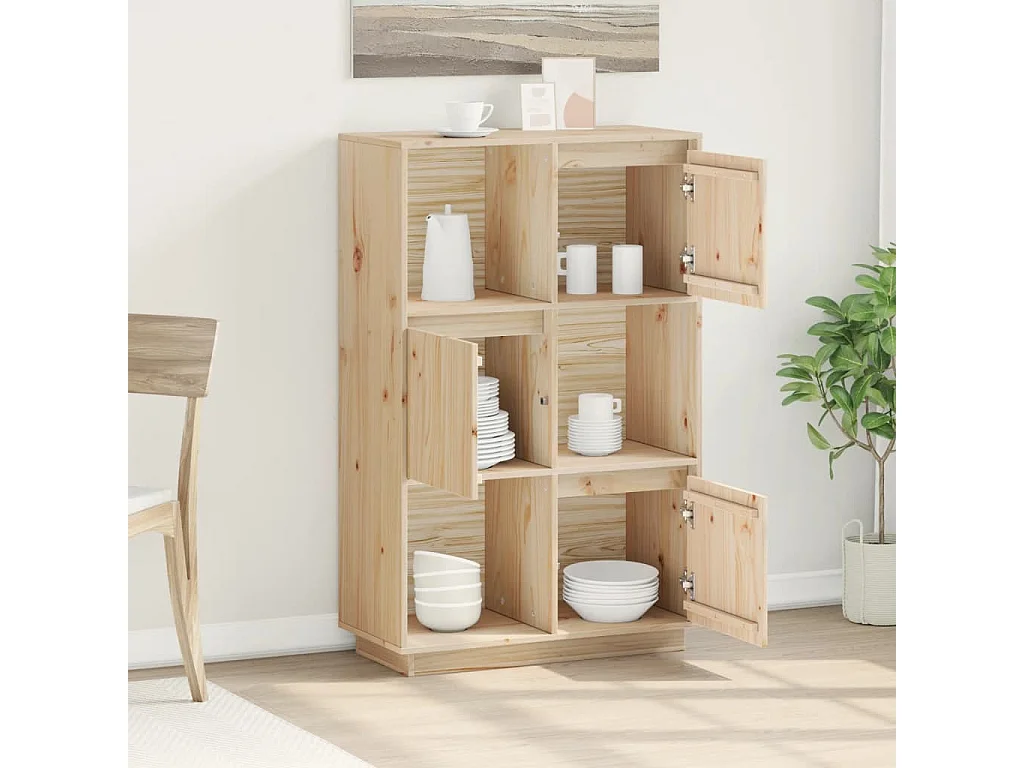 Buffet haut 74x35x117 cm Bois massif de pin