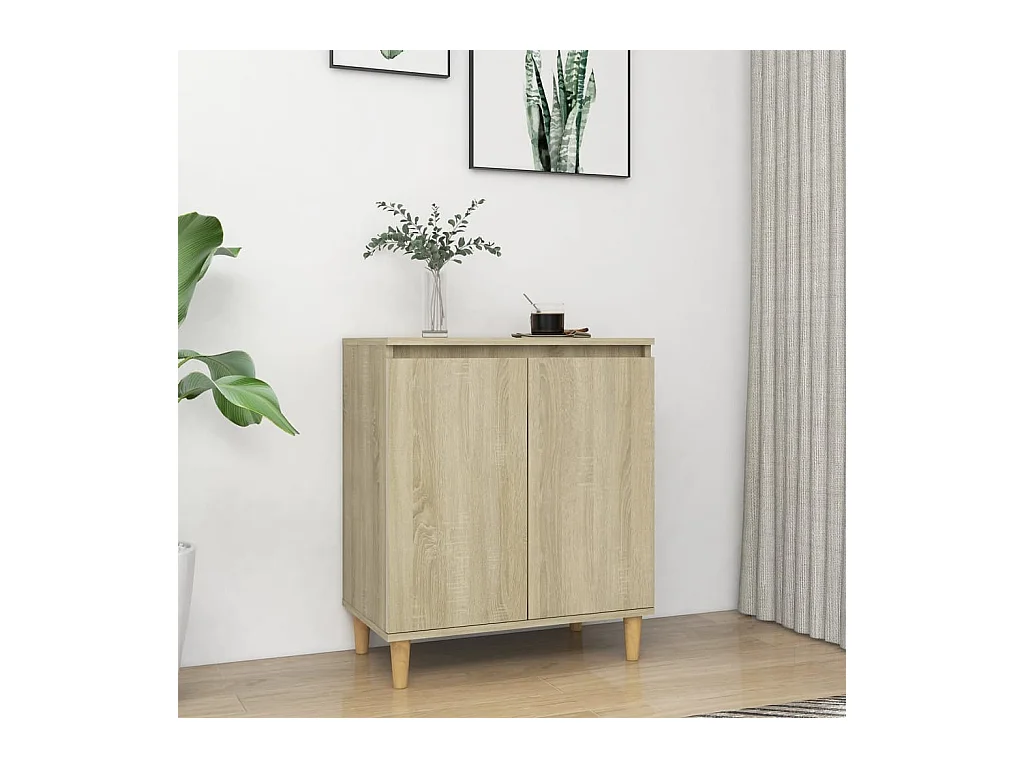 Buffet avec pieds en bois Chêne sonoma Bois d'ingénierie