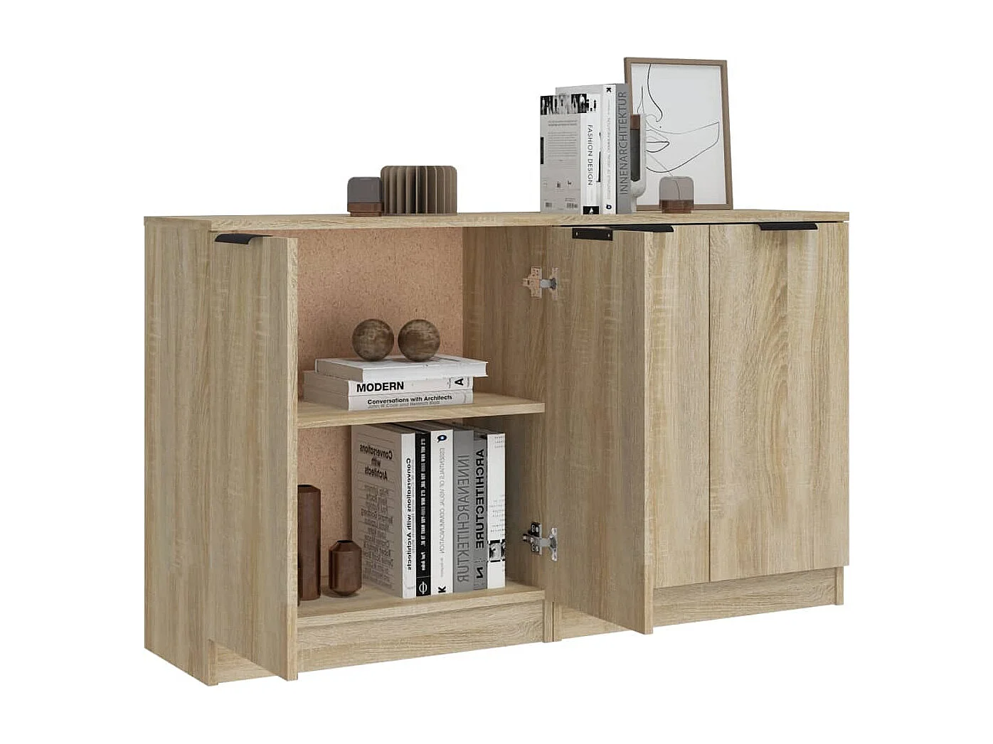 Buffets 2 pcs Chêne sonoma 60x30x70 cm Bois d'ingénierie