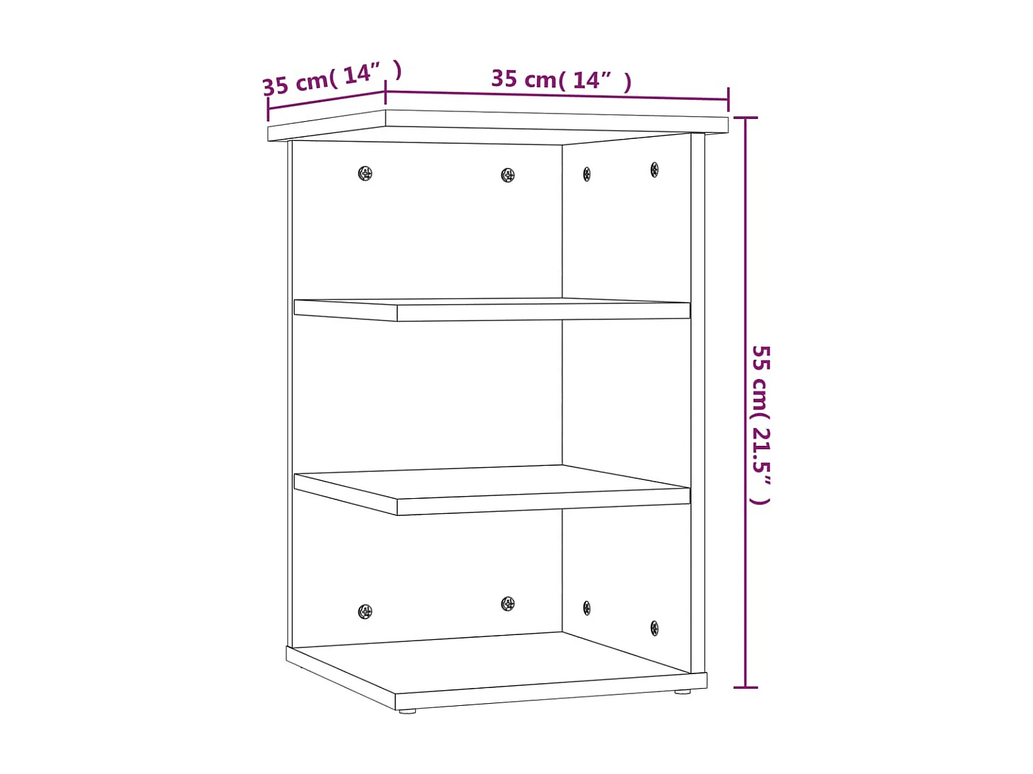 Armoire latérale Chêne fumé 35x35x55 cm Bois d'ingénierie