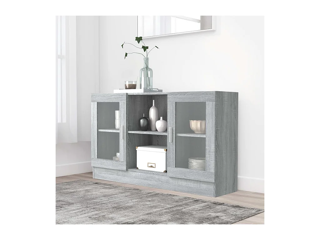 Armoire à vitrine Sonoma gris 120x30,5x70 cm Bois d'ingénierie