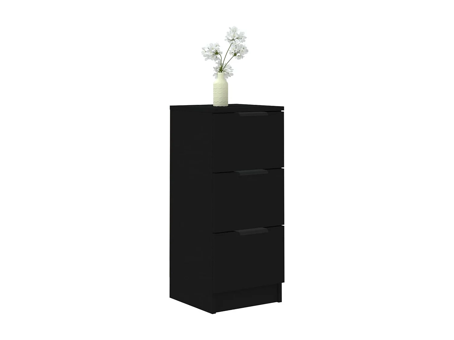 Buffet noir 30x30x70 cm bois d'ingénierie