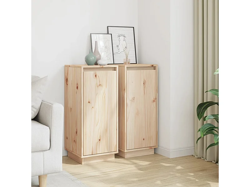 Buffets 2 pcs 31,5x34x75 cm Bois massif de pin