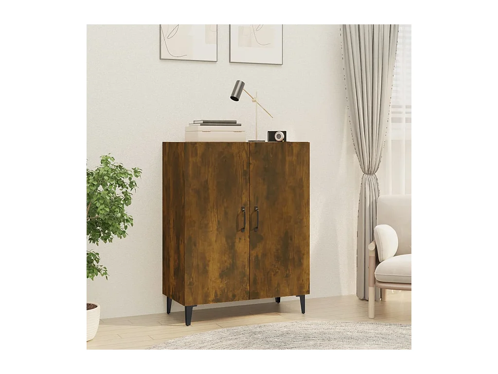 Credenza in rovere affumicato 70x34x90 cm in legno ingegnerizzato
