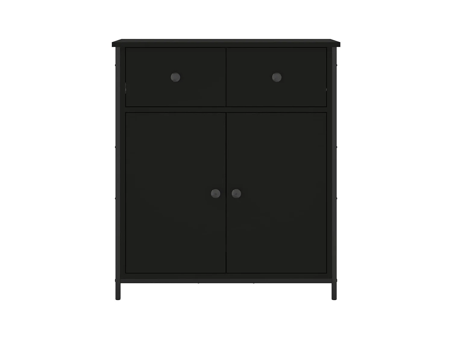 Buffet noir 70x30x80 cm bois d'ingénierie