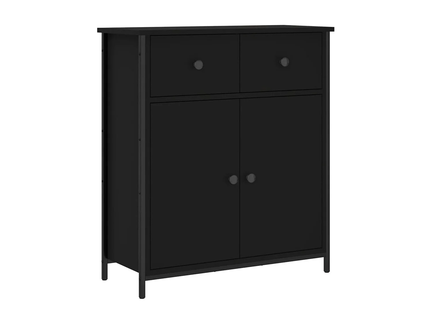 Buffet noir 70x30x80 cm bois d'ingénierie